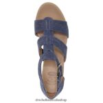 Barton Wedge Sandal Unisex Dr. Scholl's 4Z4JXV167 Denim Blue Fabric - Image 4