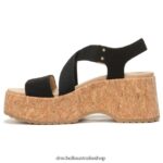 Dottie Strappy Wedge Sandal Unisex Dr. Scholl's 4Z4JXV201 Black - Image 3
