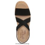 Dottie Strappy Wedge Sandal Unisex Dr. Scholl's 4Z4JXV201 Black - Image 4