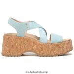 Dottie Strappy Wedge Sandal Unisex Dr. Scholl's 4Z4JXV202 Blue - Image 2
