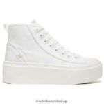 For Now Hi Top Platform Sneaker Unisex Dr. Scholl's 4Z4JXV226 White Fabric - Image 2