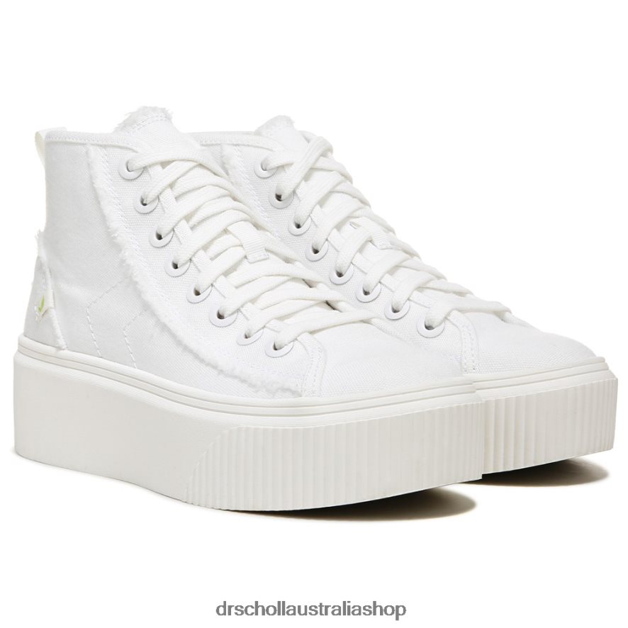 For Now Hi Top Platform Sneaker Unisex Dr. Scholl's 4Z4JXV226 White Fabric - Image 1