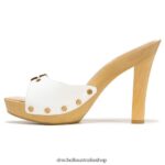 Lolli High Heel Sandal Unisex Dr. Scholl's x Veronica Beard 4Z4JXV115 White Leather - Image 3