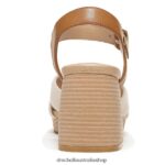 Mariah Block Heel Sandal Unisex Dr. Scholl's 4Z4JXV213 Light Brown Synthetic/Fabric - Image 6