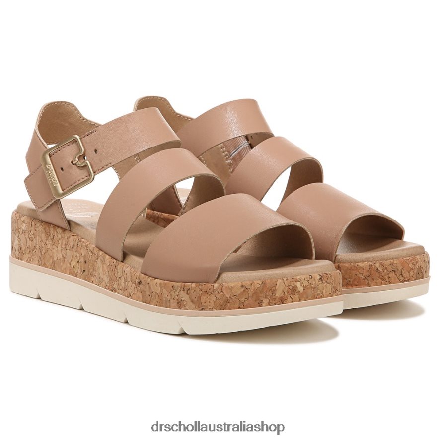 Once Twice Platform Wedge Sandal Unisex Dr. Scholl's 4Z4JXV195 Tawny Brown Synthetic - Image 1
